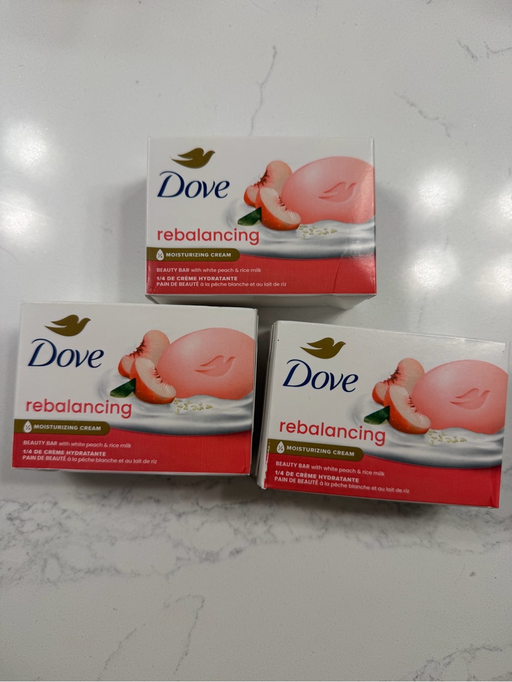 Dove Rebalancing Beauty Bar with White Peach & Rice Milk 3-Pack